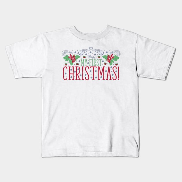 Christmas Baby Kids T-Shirt by hippyhappy